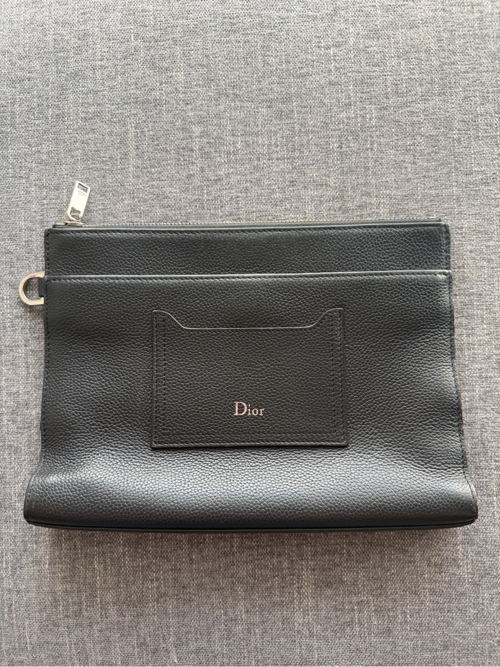DIOR Black Pebbled Leather Clutch